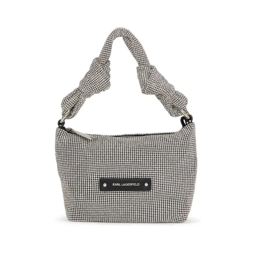 Karl Lagerfeld , K/Evening crystal-embellished shoulder bag ,Gray female, Sizes: ONE SIZE