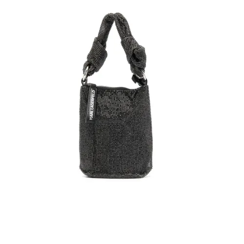 Karl Lagerfeld , K/Evening Knotted Top Handle Bag ,Black female, Sizes: ONE SIZE