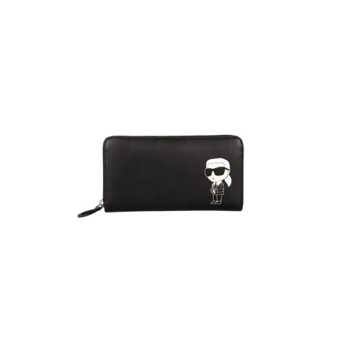 Karl Lagerfeld , K/ikonik 2.0 Leather Continental Wallet ,Black female, Sizes: ONE SIZE