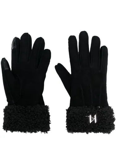 Karl Lagerfeld K/Saddle goat skin gloves - Black