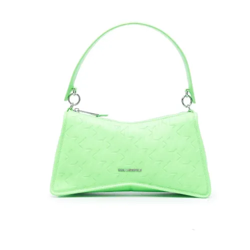 Karl Lagerfeld , Karl Lagerfeld K/Seven monogram-debossed shoulder bag ,Green female, Sizes: ONE SIZE