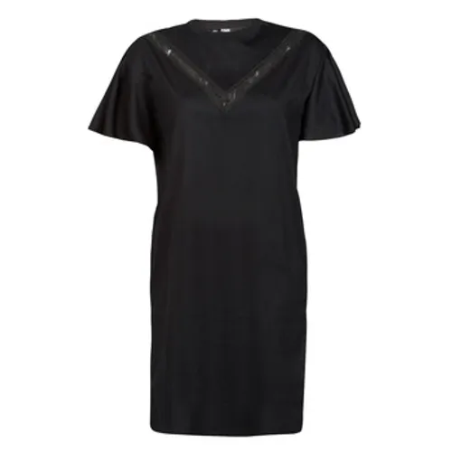Karl Lagerfeld  LACE INSERT JERSEY DRESS  women's Dress in Black