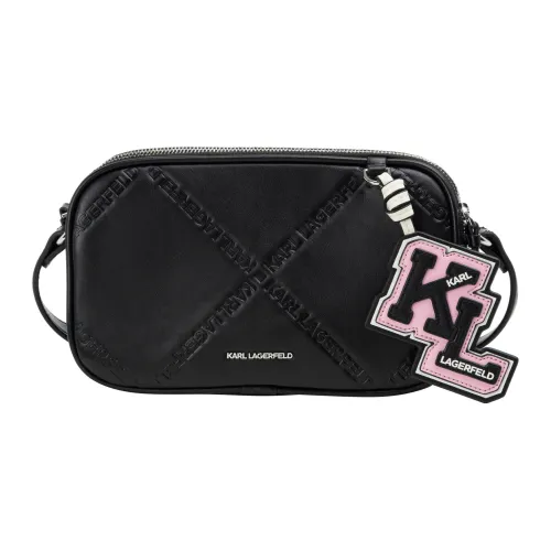 Karl Lagerfeld , Logo Pattern Crossbody Bag ,Black female, Sizes: ONE SIZE