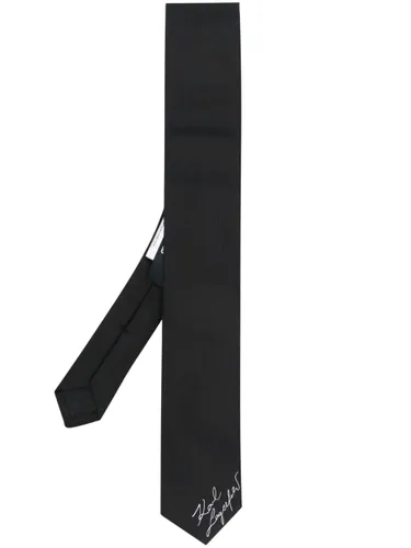 Karl Lagerfeld logo-print silk tie - Black