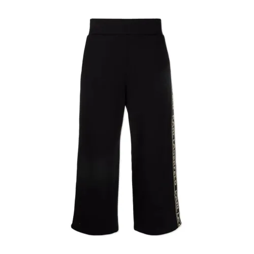 Karl Lagerfeld , Logo Tape Jersey Pants ,Black female, Sizes: