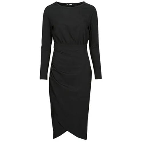 Karl Lagerfeld  LONG SLEEVE JERSEY DRESS  women's Dress in Black