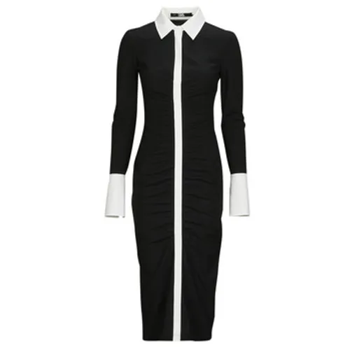 Karl Lagerfeld  LSLV POLO DRESS  women's Long Dress in Black