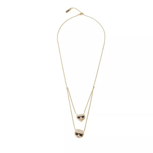 Karl Lagerfeld Necklaces - K/Ikonik Pave K&C Necklace - gold - Necklaces for ladies