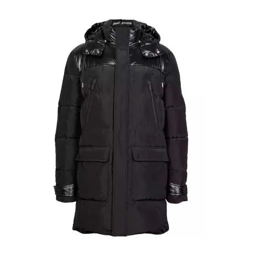 Karl Lagerfeld , Quilted Jacket with Removable Hood - Black ,Black male, Sizes: