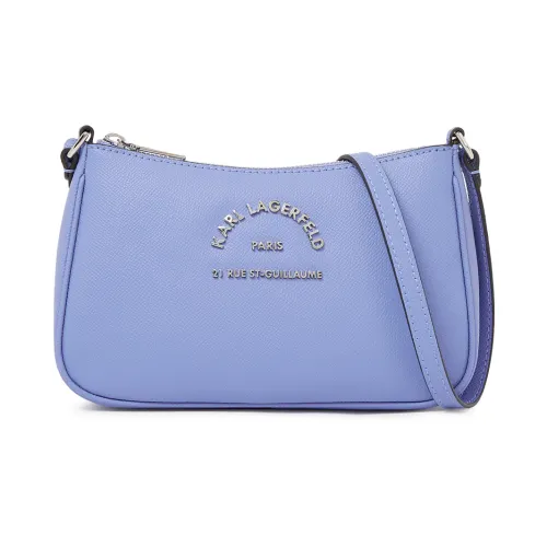 Karl Lagerfeld , Rue St-Guillaume Metal Small Zip Crossbody Bag ,Blue female, Sizes: ONE SIZE