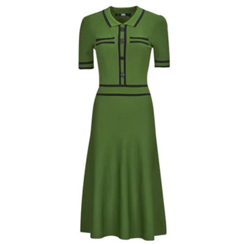 Karl Lagerfeld  S SLV KNIT DRESS  women's Long Dress in Green