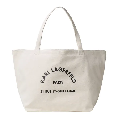 Karl Lagerfeld , Shopper Rue St-Guillaume Canvas Tote Bag ,Beige female, Sizes: ONE SIZE