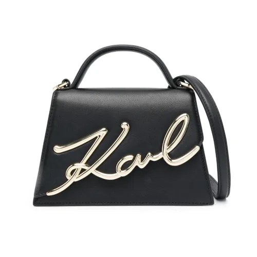 Karl Lagerfeld , Signature Crossbody 2 in Black and Gold ,Black female, Sizes: ONE SIZE