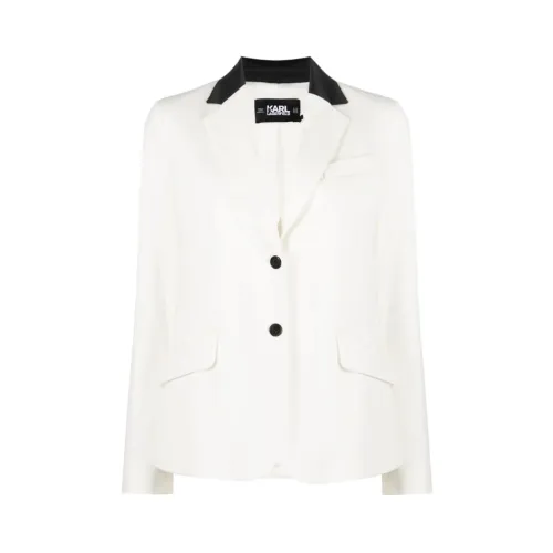 Karl Lagerfeld , Single-breasted Jacket ,White female, Sizes: