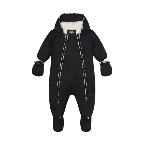 Karl Lagerfeld , Snow All-in-One with Hood and Full Zip ,Black male, Sizes: