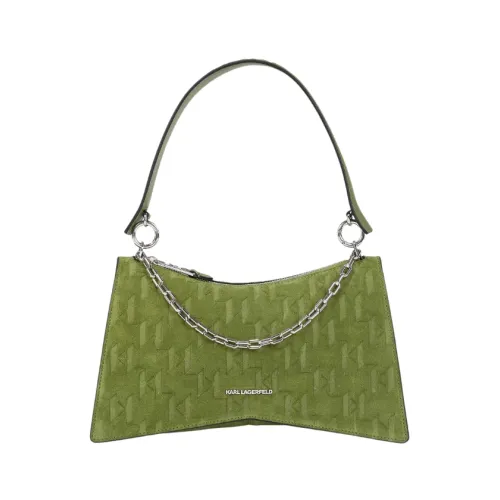 Karl Lagerfeld , Suede Shoulder Bag ,Green female, Sizes: ONE SIZE