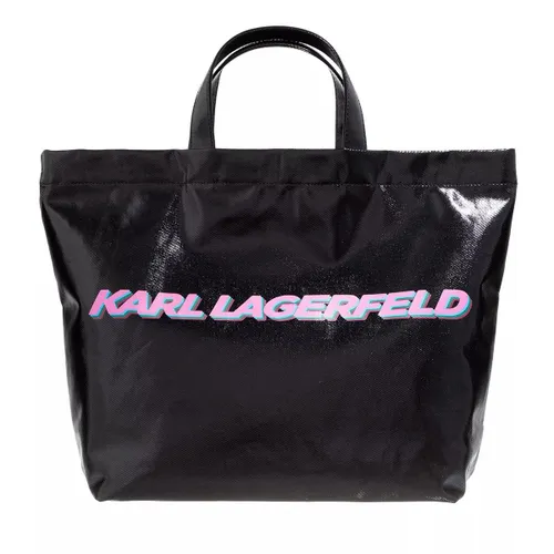 Karl Lagerfeld Tote Bags - K/Futuristic Logo Coated Tote - black - Tote Bags for ladies
