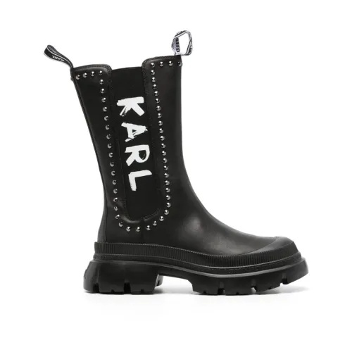 Karl Lagerfeld , Trekka Max High Boot with Studs ,Black female, Sizes: