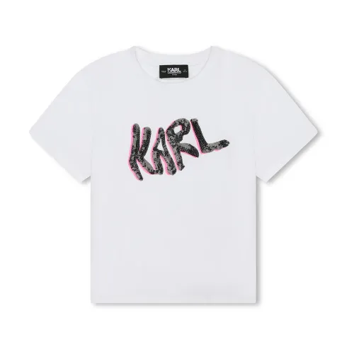 Karl Lagerfeld , White Kids T-Shirt Top ,White female, Sizes: