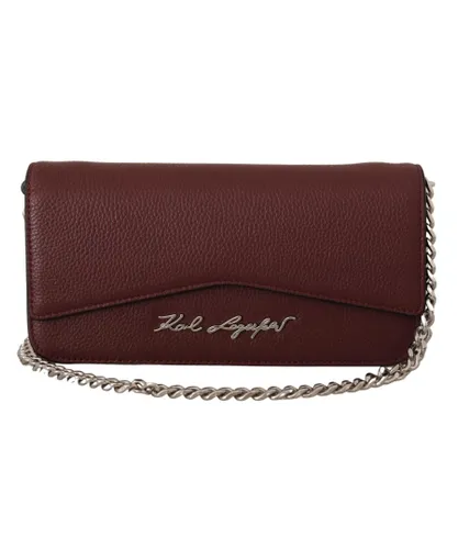 Karl Lagerfeld Womens Leather Evening Clutch Bag - Brown - One Size