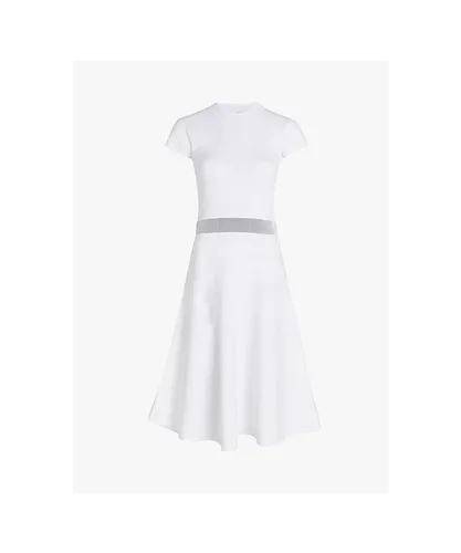 Karl Lagerfeld Womens Short Sleeve Midi Dress - White