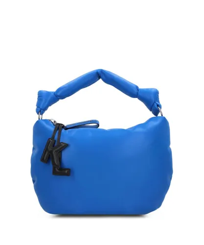 Karl Lagerfeld WoMens Shoulder Bag with Zip Fastening in Blue Synthetic Leather - One Size
