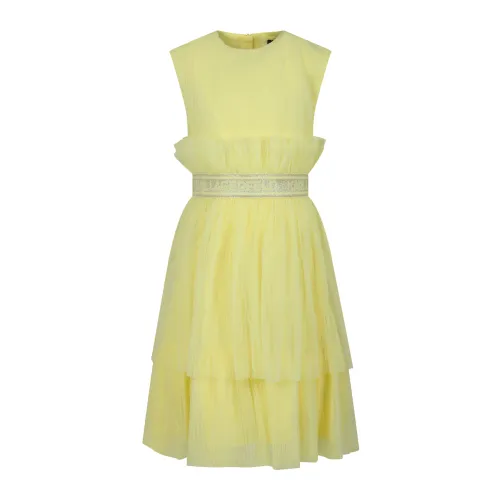 Karl Lagerfeld , Yellow Elegant Tulle Dress ,Yellow female, Sizes:
