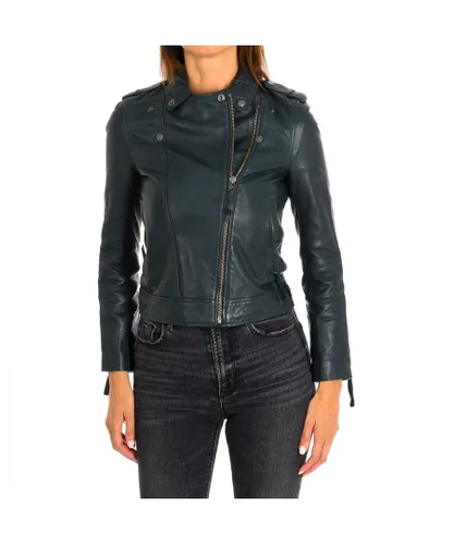 Karl Marc John Womens Short long sleeve leather jacket 9461 women - Green Cotton