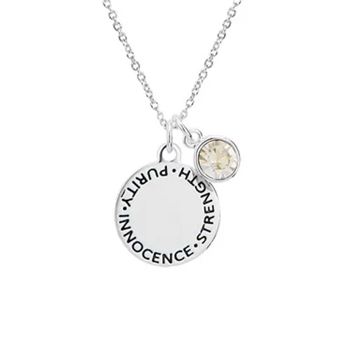 Karma April Birthstone Necklace - Silver