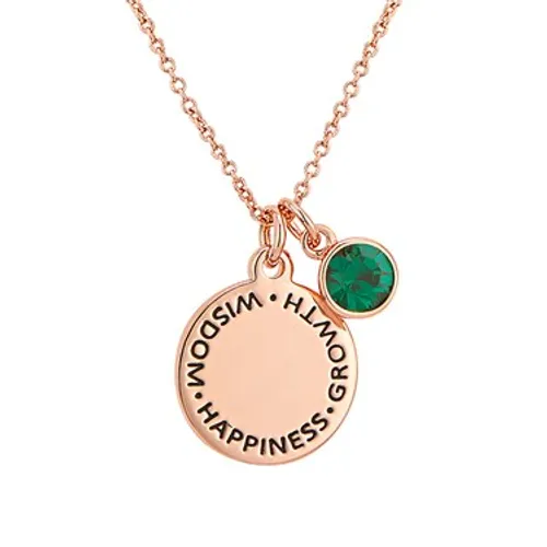 Karma May Birthstone Rose Gold Necklace