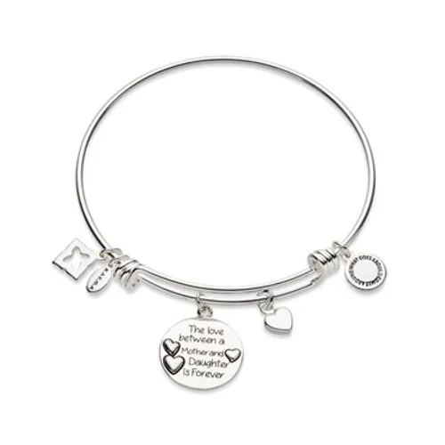 Karma Silver Mother & Daughter Bangle - One Size