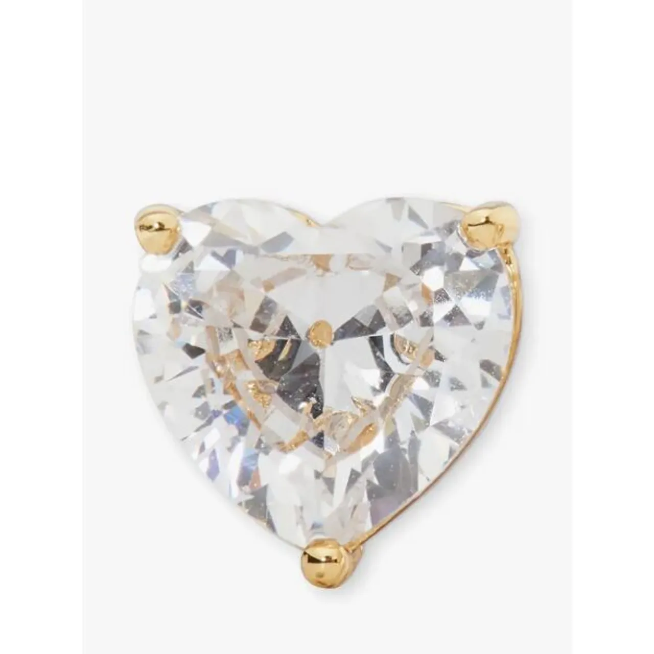 kate spade new york Cubic Zirconia Heart Stud Earrings - Gold/Clear - Female