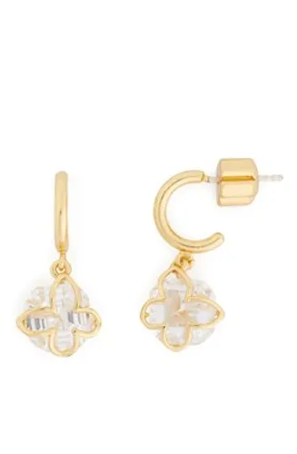 Kate Spade New York Gold Crystal Butterfly Huggie Earrings - Gold