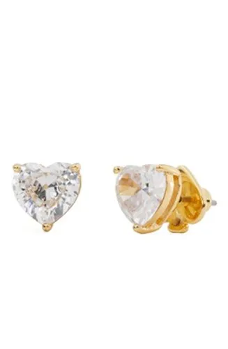 Kate Spade New York Gold Crystal Heart Earrings - Gold