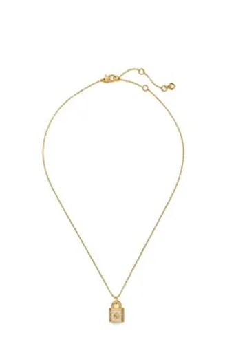 Kate Spade New York Gold Crystal Padlock Necklace - Gold