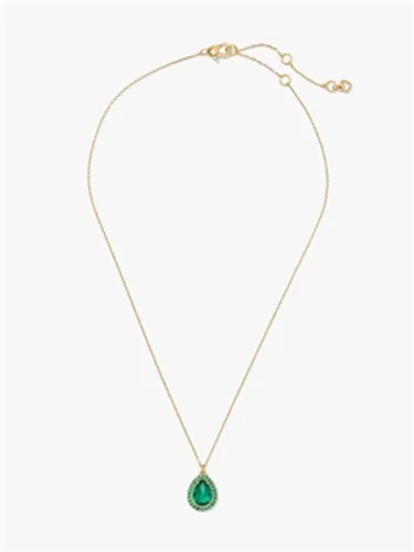 Kate Spade New York Gold & Green Teardrop Halo Necklace - 41cm