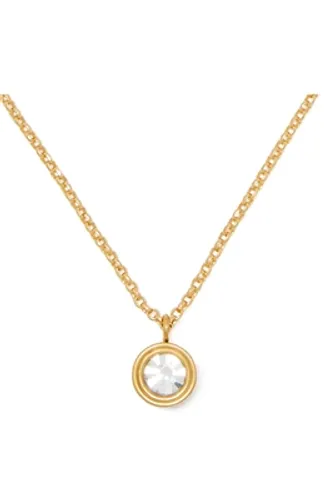 Kate Spade New York Gold Single Set In Stone Crystal Necklace - Gold
