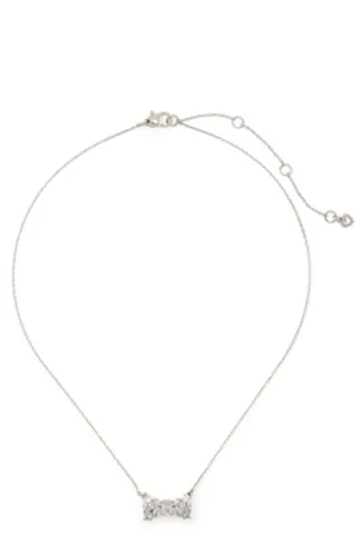 Kate Spade New York Silver Crystal Bow Necklace - 49cm
