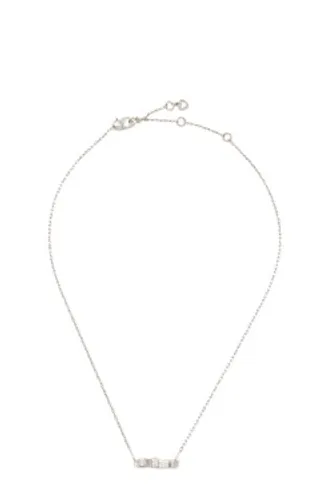 Kate Spade New York Silver Crystal Bow Necklace - Silver