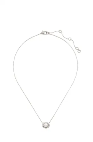 Kate Spade New York Silver Horizontal Oval Halo Necklace - Silver