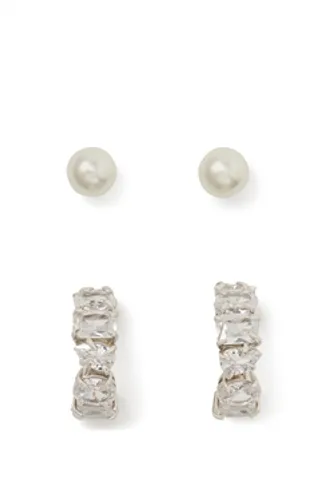 Kate Spade New York Silver Pearl Earrings Set - Silver