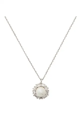 Kate Spade New York Silver Pearl Halo Necklace - 49cm