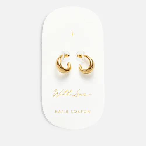 Katie Loxton With Love Signet 18-Karat Gold-Plated Hoop Earrings