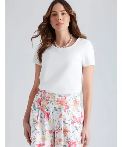 Katies Womens Cotton Elastane Short Sleeve T-Shirt - White
