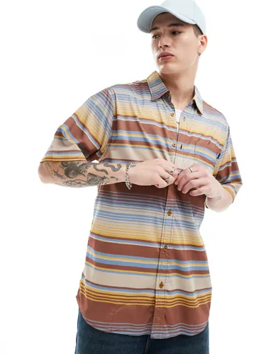 Kavu short sleeve stripe shirt in multi