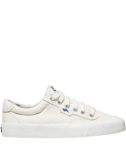 Keds WoMens Crew Kick 75 Canvas White Shoes with Cushioned Footbed