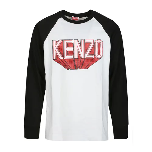 Kenzo , 3D Raglan Sleeve T-Shirt ,White male, Sizes:
