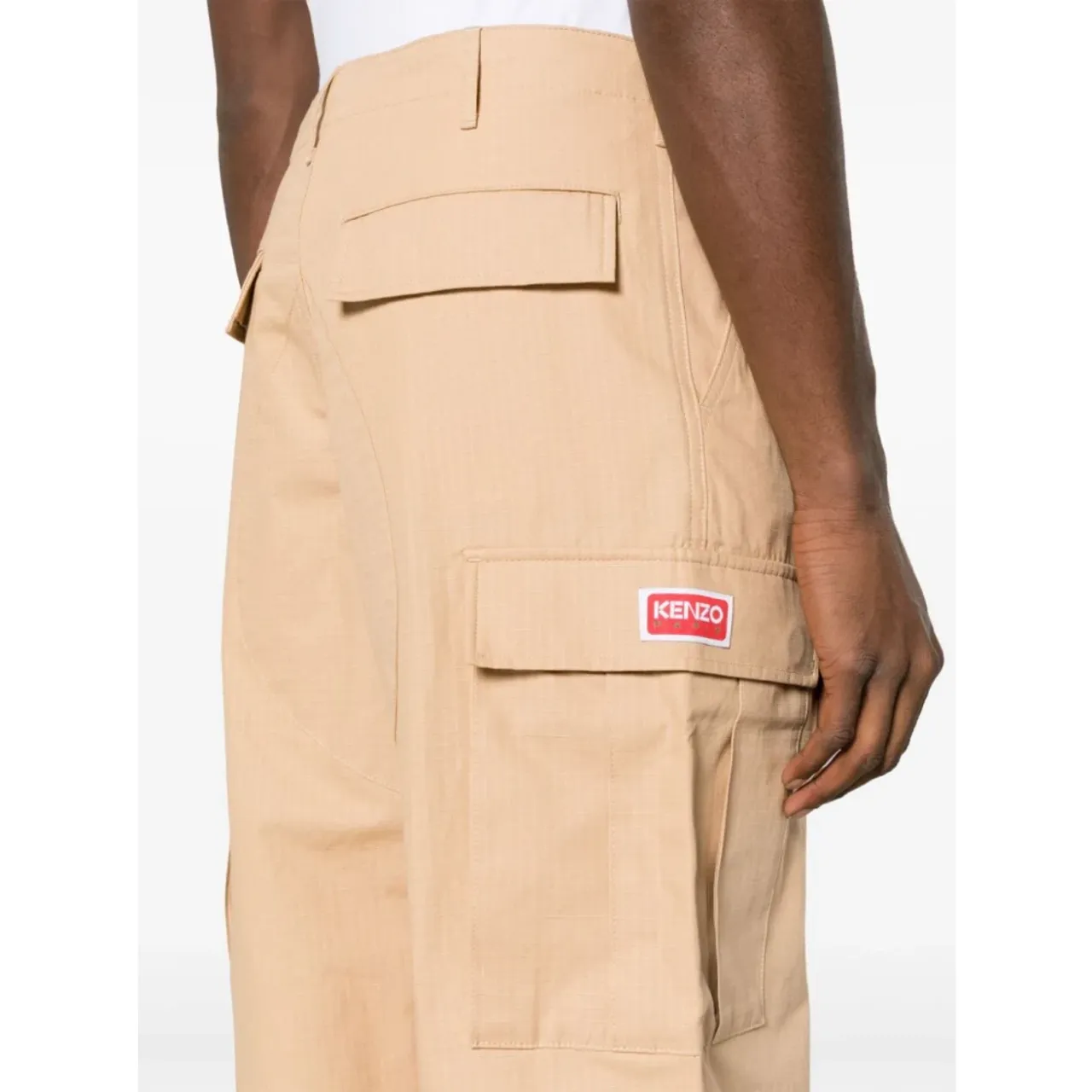 Kenzo , Beige Trousers with Adjustable Drawstrings ,Beige male, Sizes: