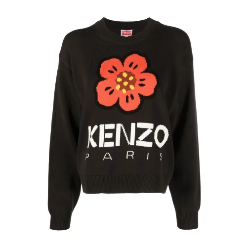 Kenzo , Black Boke Flower Knit Jumper ,Black female, Sizes: