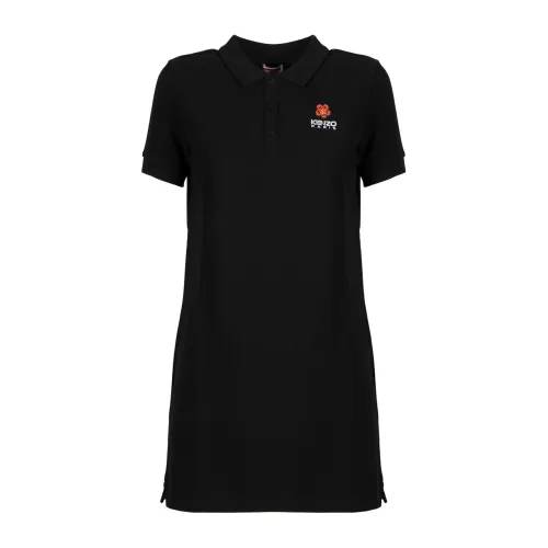 Kenzo , Black Crest Logo Polo Dress ,Black female, Sizes: